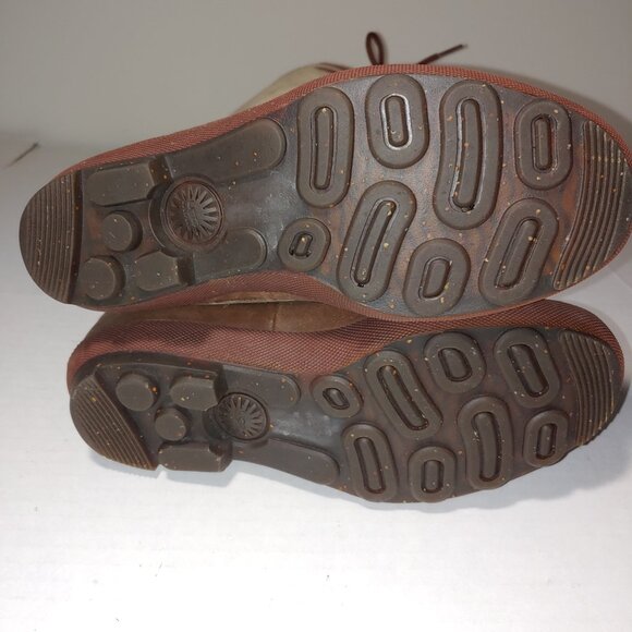 UGG Australia Belcloud Leather Suede Tall Waterproof Boots Size 6.5 Cognac - Picture 5 of 11